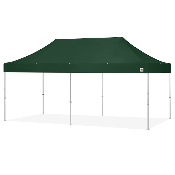 TAA Compliant Endeavor Shelter, 10' W x 20' L, Gray Aluminum Frame, Forest Green Vented Top